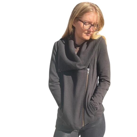 Helmut by Helmut Lang Asymmetric Zip Jacket – Black Cotton Blend, Size S - Picture 1 of 6